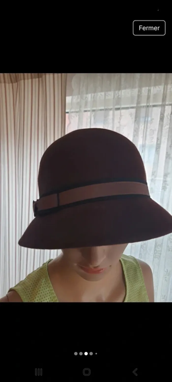 Chapeaux femme marron Veritas en laine 56cm - photo numéro 3