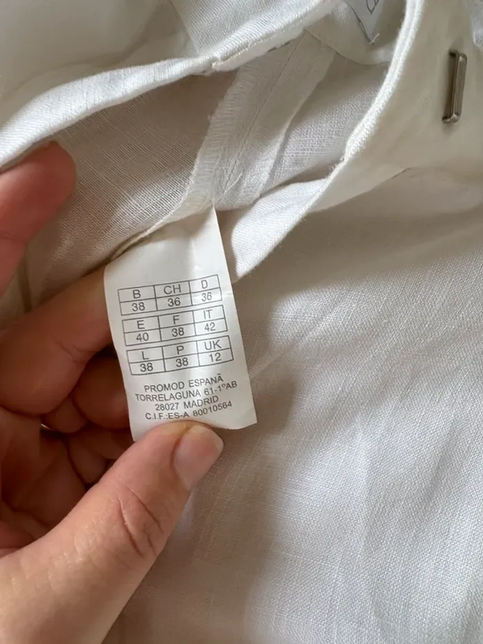 Ensemble Promod blanc – Veste & pantalon 100 % lin – Taille 38 - photo numéro 9