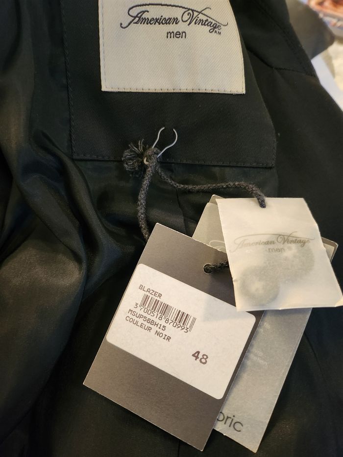 Veste blazer homme noire American vintage men taille 48 neuve - photo numéro 8