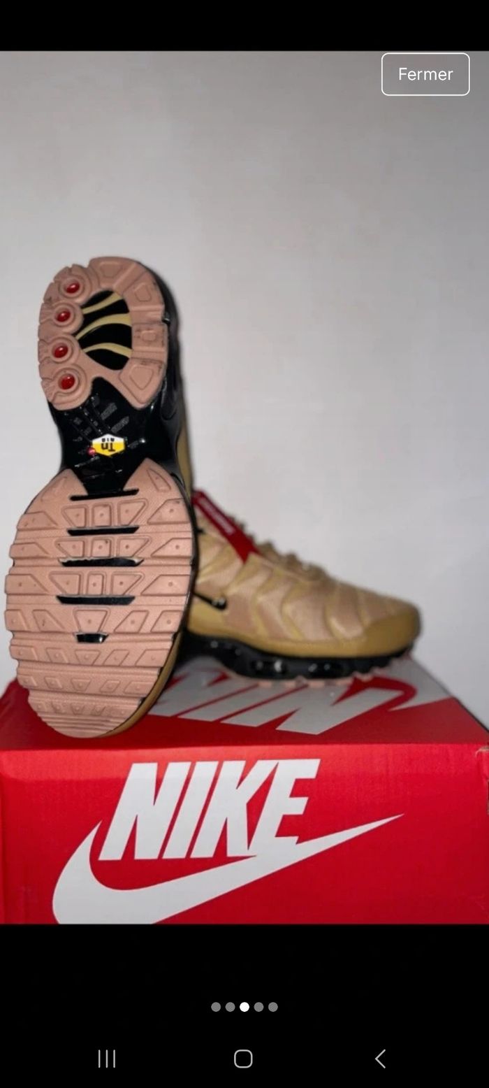 Tn Nike air max plus / Beige / Black - With Red Line - photo numéro 3