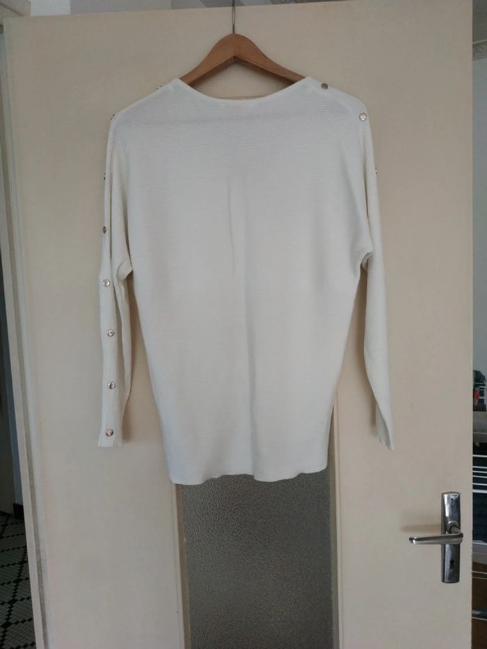 Pull blanc Camaïeu taille 1 - photo numéro 2