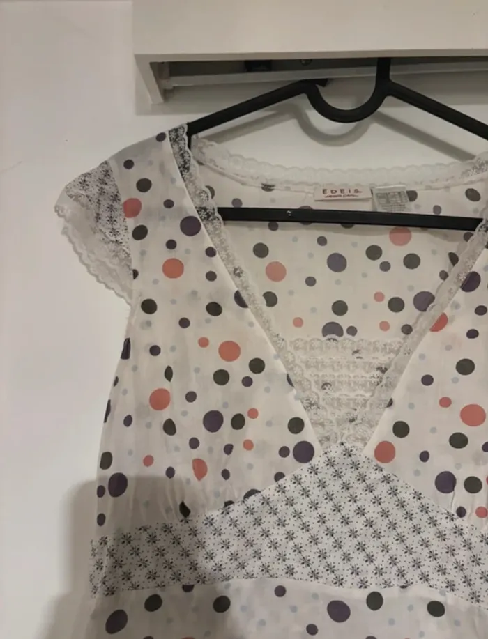 Haut Edeis à Pois Multicolores taille M-38  🎀 - photo numéro 2