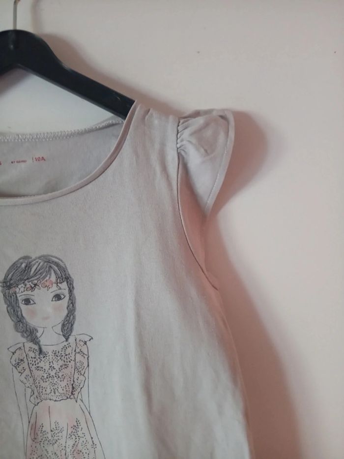 Beau Tee-shirt blanc  10 ans - photo numéro 4