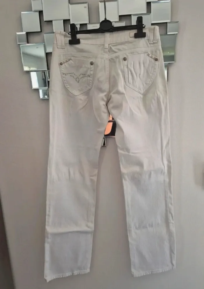 Jeans blanc Let me Try - Taille M - photo numéro 2