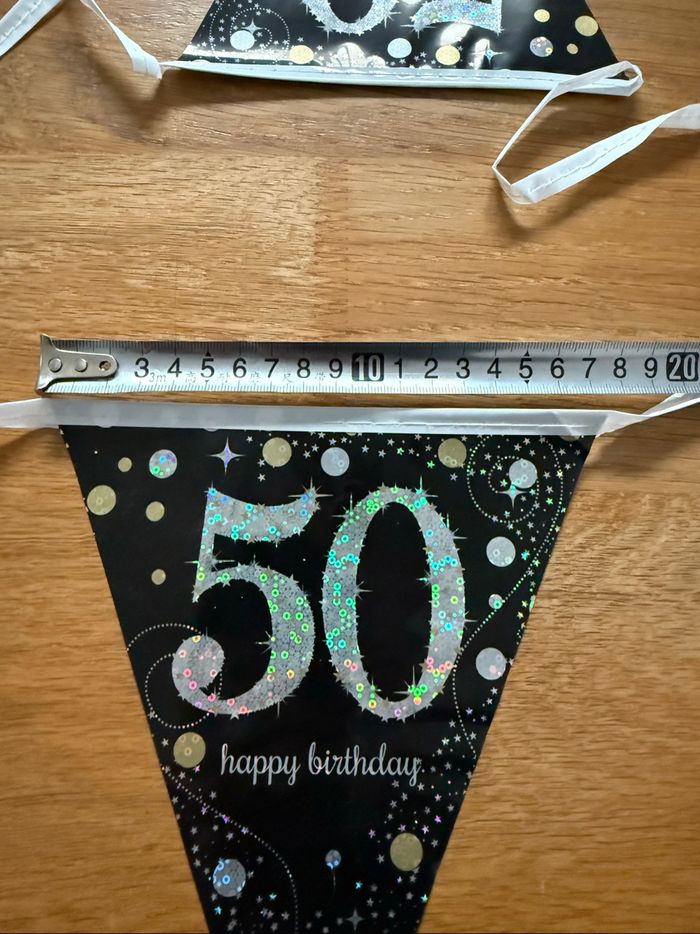Lot de 2 guirlandes joyeux anniversaire et 50 ans - photo numéro 5