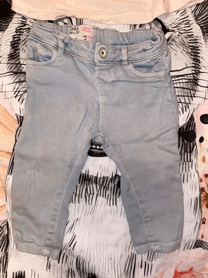 Ensemble t-shirt et jeans, taille 9-12 mois, marque Zara Babygirl. - photo numéro 2