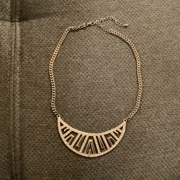 Collier metal argent et strass