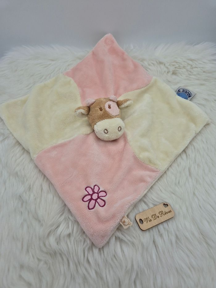 Doudou plat Vache Lola e Noukie's beige rose