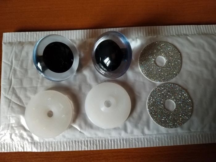 Yeux de sécurité, 40 mm, transparent avec rondelle de couleur