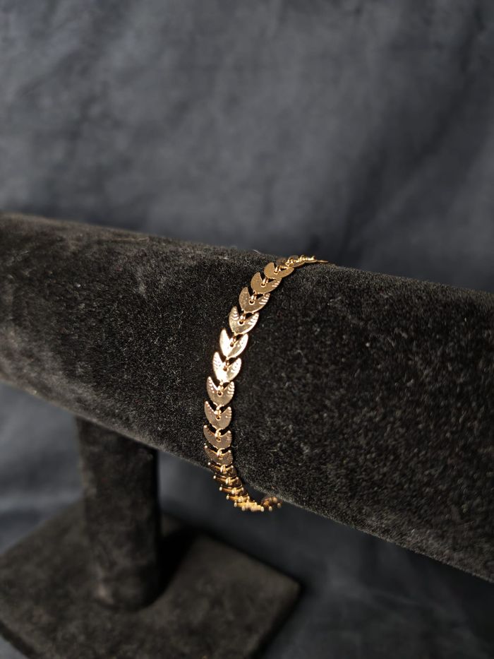 Bracelet doré maille épi chevrons – 21,5 cm –Jamais porté - photo numéro 6