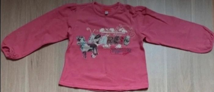 T-shirt manches longues rose à motif – Marèse – Taille 3 ans - photo numéro 2