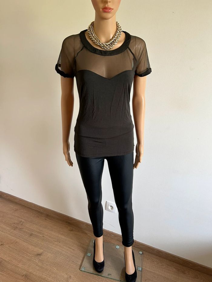 Haut kaki à manches courtes Morgan taille L TBE - photo numéro 3