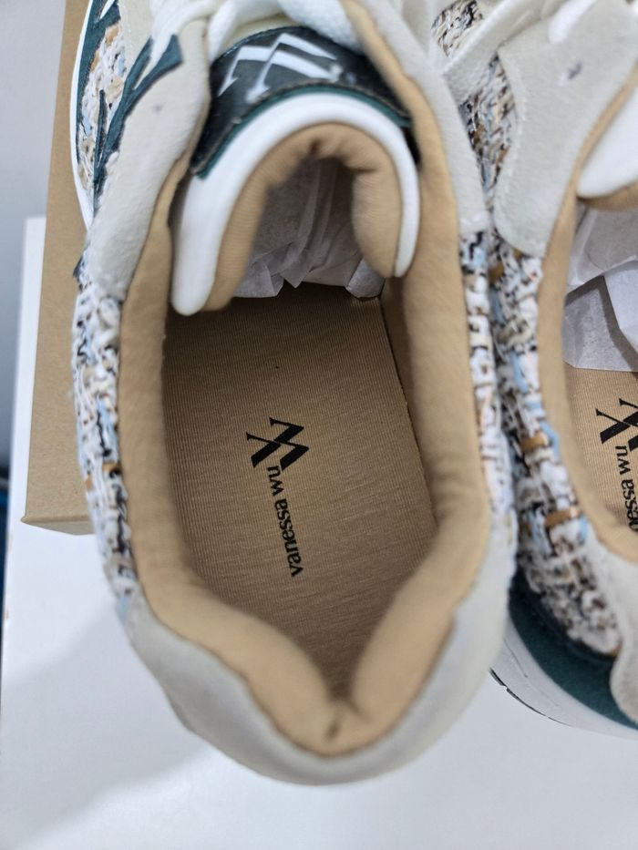 Basket femme Vanessa Wu taille 38 modèle ilyana neuves authentique blanc vert - photo numéro 5