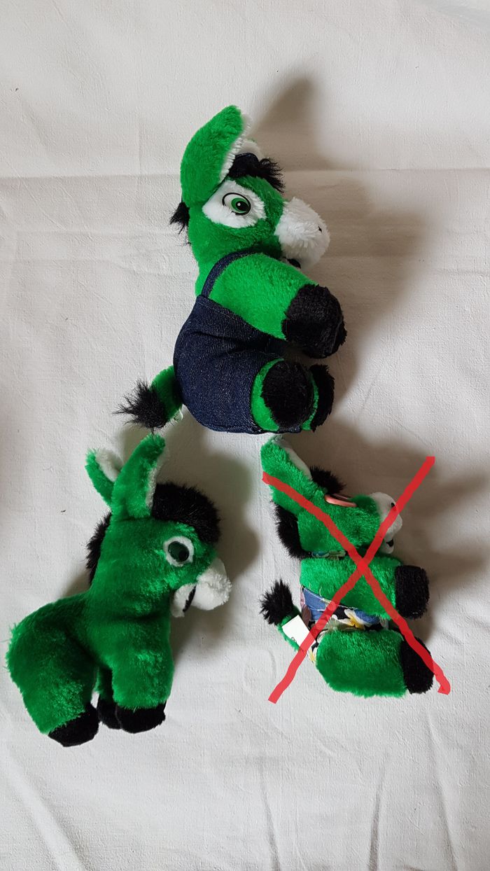 Lot de 2 peluches ânes vert baudet vintage - photo numéro 3