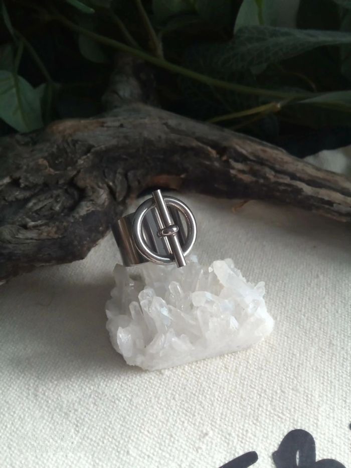 Bague intemporelle acier inoxydable argenté