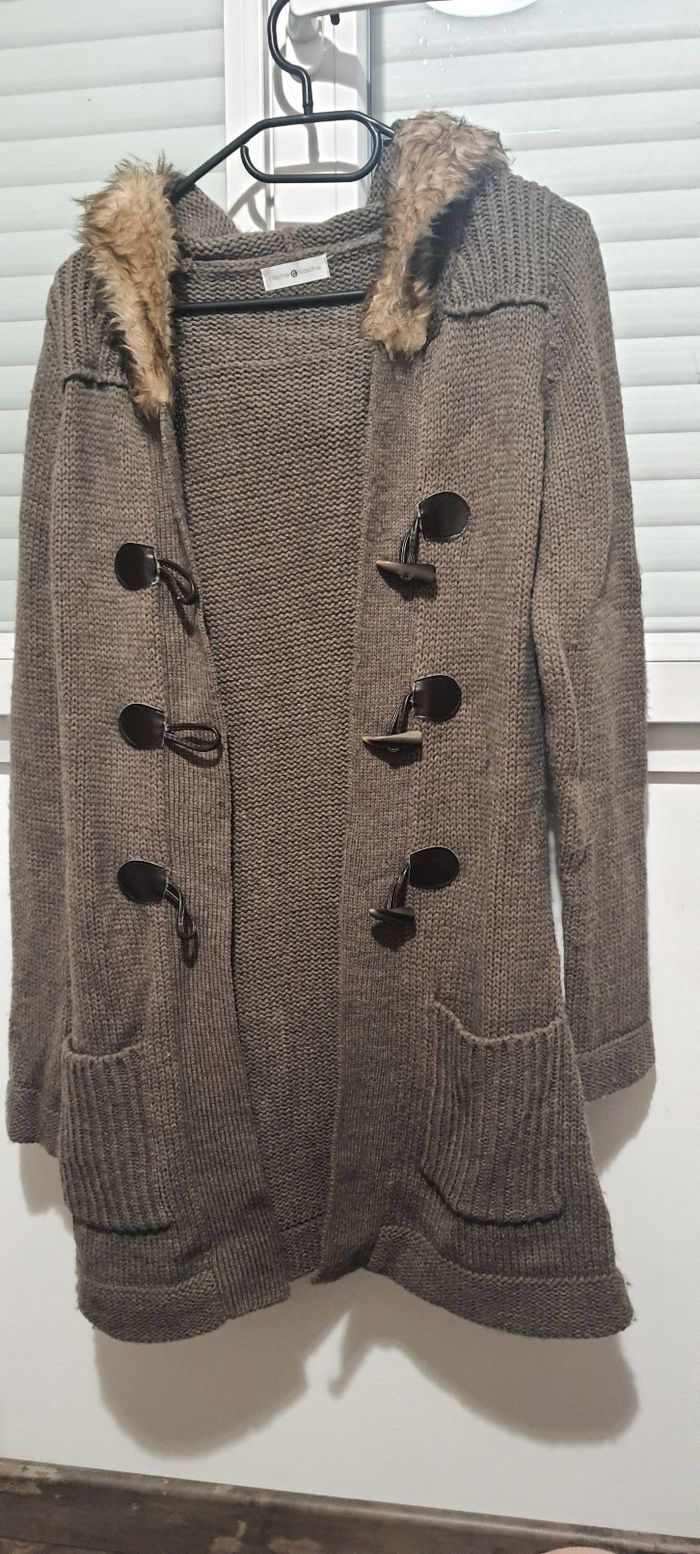 Veste laine marron  très bon état