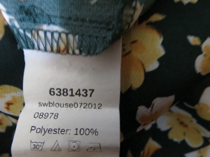 blouse fleurie vert foncé manches longues volantées - photo numéro 9