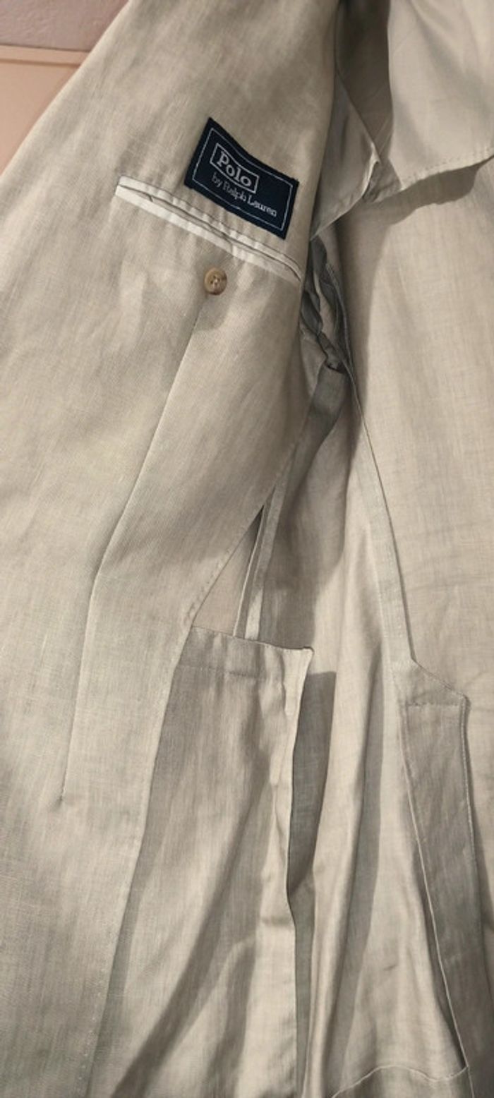 Blazer homme 100% lin polo Ralph Lauren  beige /sable - photo numéro 5