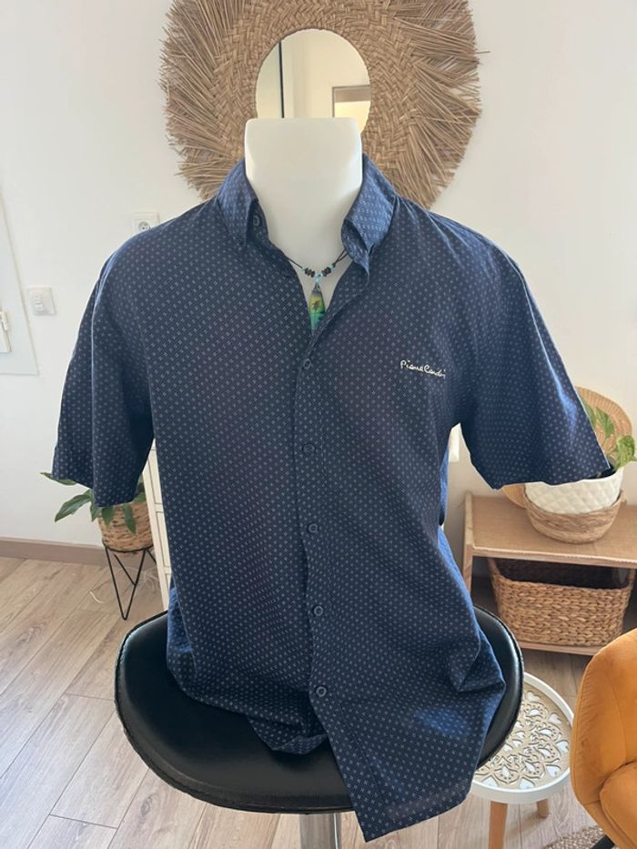 Chemise Pierre Cardin manches courtes bleu marine - Taille M