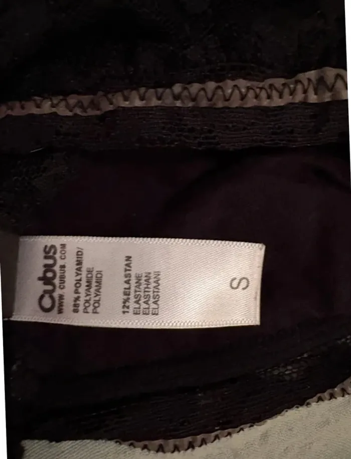 Soutien gorge brassière sans bretelles bandeau noir dentelle - photo numéro 5