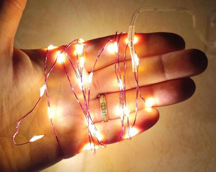 Lot 6 guirlande rose 40 led blanc chaud - photo numéro 2