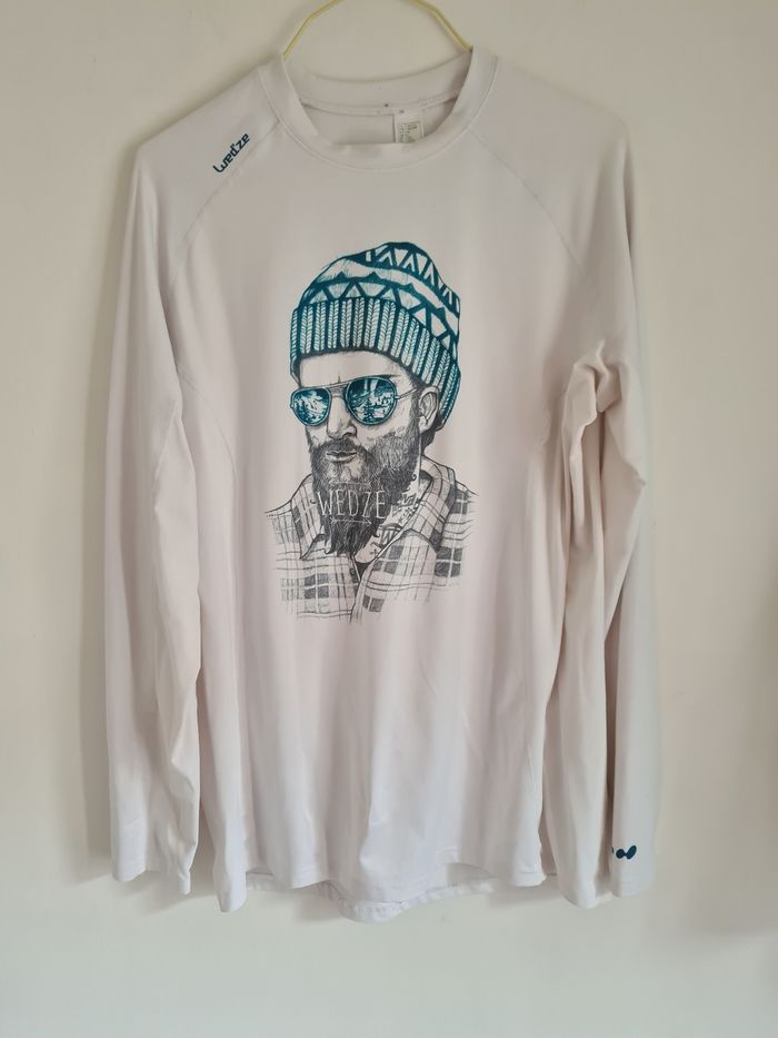 T-shirt blanc manches longues Wed'ze / Taille XL