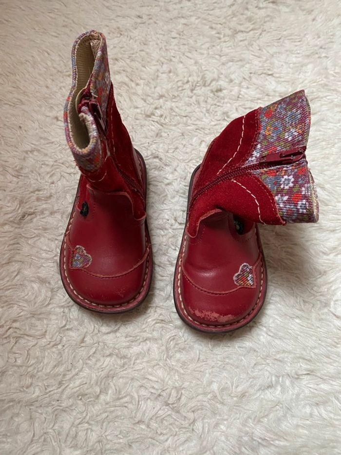 Bottes rouge hiver cuir fille 21 Pat et Ripaton - photo numéro 2