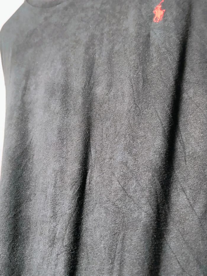 T-shirt noir Ralph Lauren vintage - Logo rouge brodé - Taille M - photo numéro 6