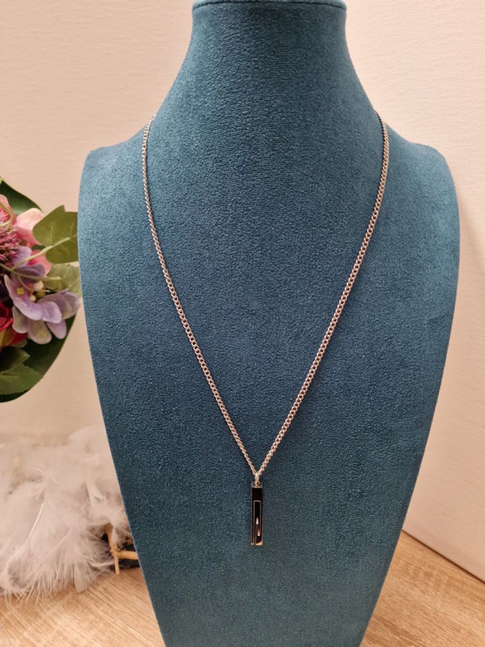 Collier Acier Argenté Grosses Mailles G - photo numéro 3