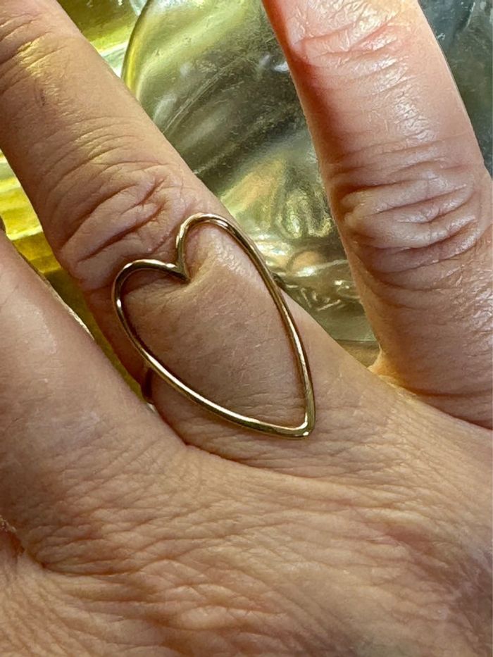 Bague cœur fils xl réglable acier inoxydable or - photo numéro 4