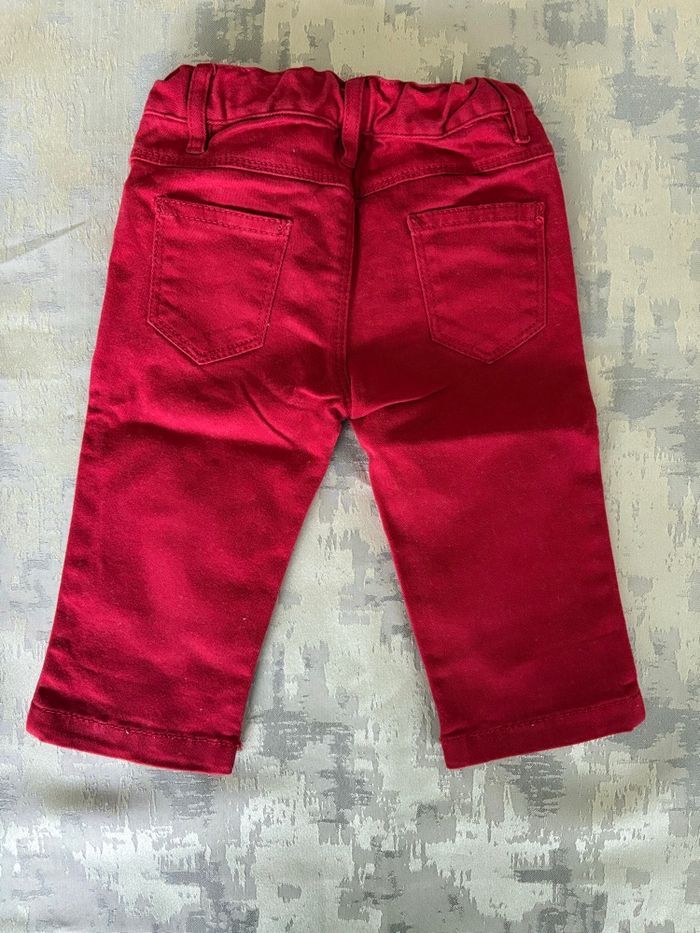 Pantalon bébé PETIT BATEAU – 6 mois – Rouge - photo numéro 2