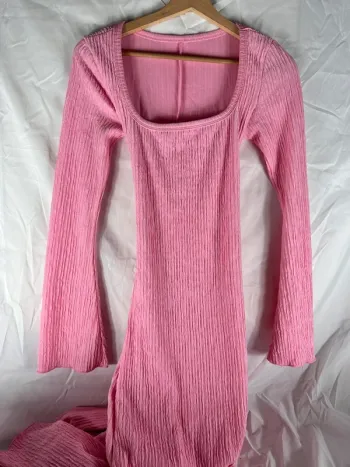 Robe longue rose à manches longues SHEIN