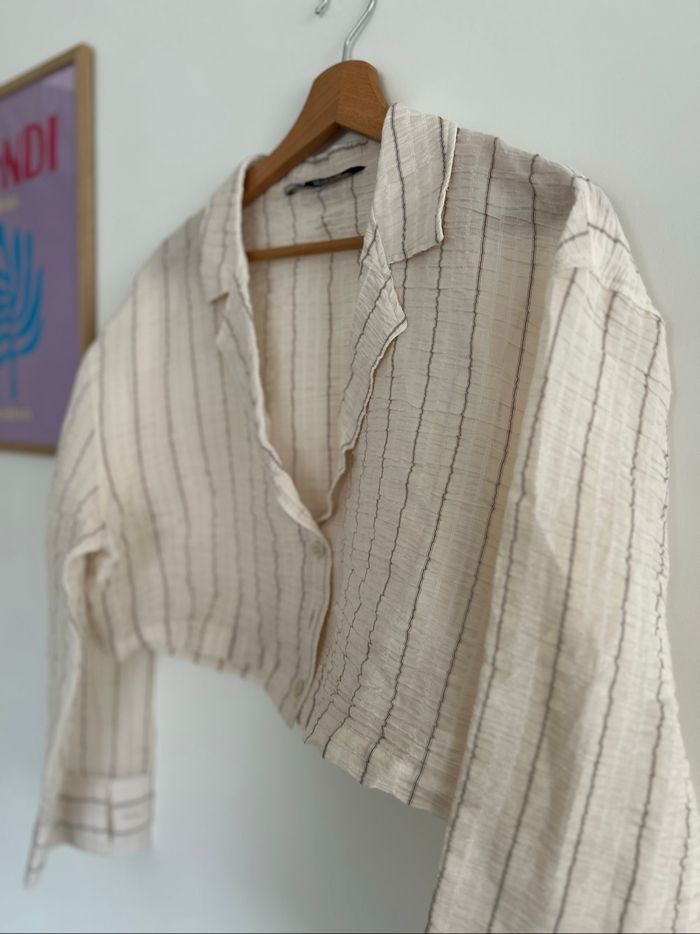 chemise beige zara - photo numéro 3