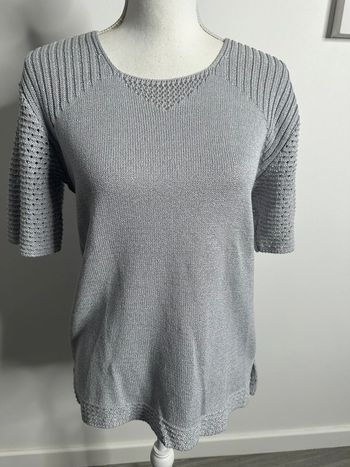 Blouse en crochet grise Afibel Vintage T42/44 XL/XXL