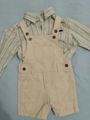 Ensemble bébé garçon 18 mois salopette + chemise 🤍