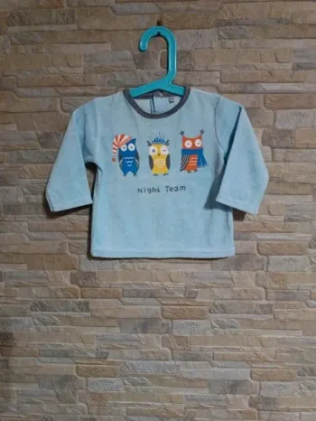 Sweat velours bleu 12M