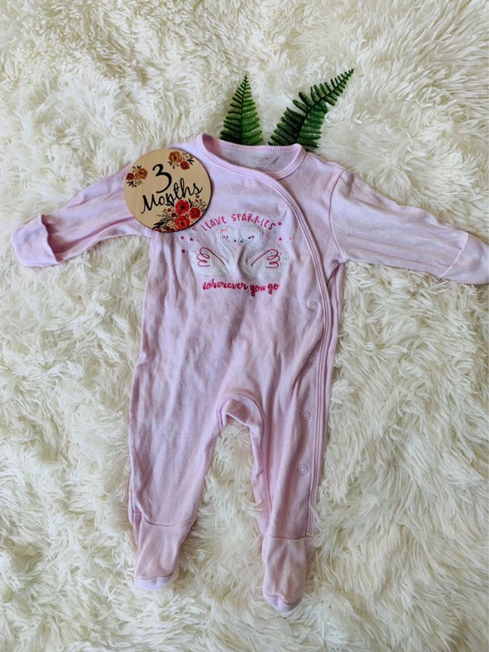 Lot de 3 pyjamas grenouillères 3M fille - photo numéro 2