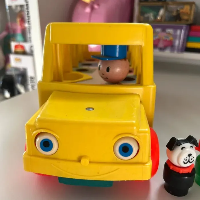 School bus fisher price vintage complet - photo numéro 8