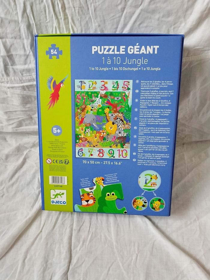 Puzzle géant 1 à 10 jungle Djeco 54 pièces - photo numéro 2