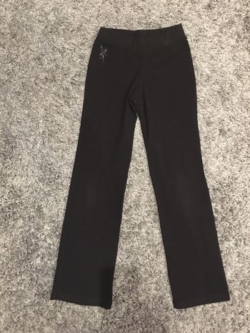 Pantalon de danse ou sport enfant fille Go Sport noir avec paillettes argentées