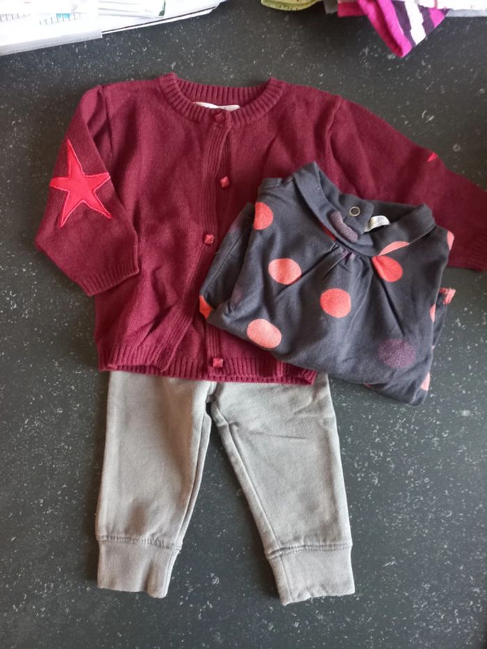 Legging tee shirt ml et gilet 3 mois