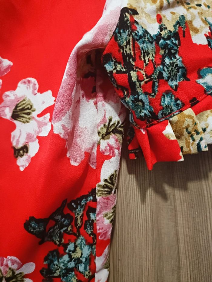 Haut blouse rouge manches courtes - photo numéro 4