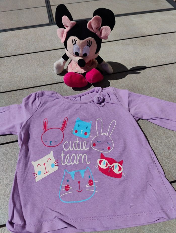 Tee shirt ml fille violet 18 mois - photo numéro 3