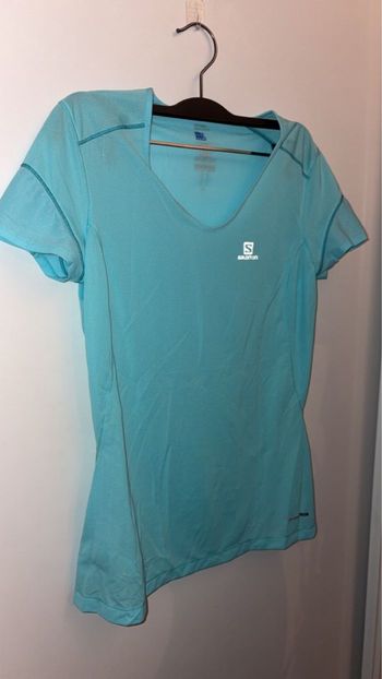 Salomon - T-shirt de sport technique - Taille XS - Bleu Turquoise - Neuf