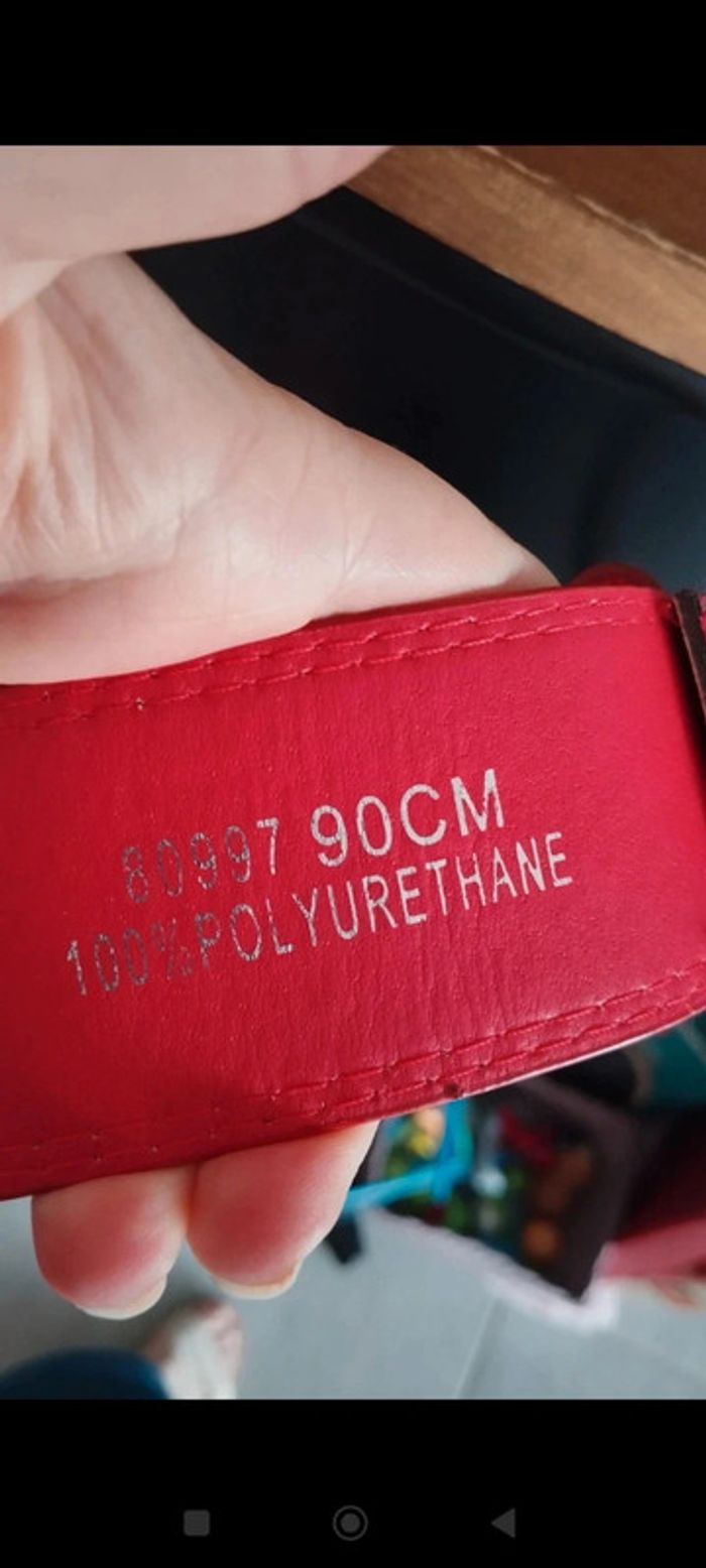 Ceinture rouge avec motifs colorés 90 cm - photo numéro 9