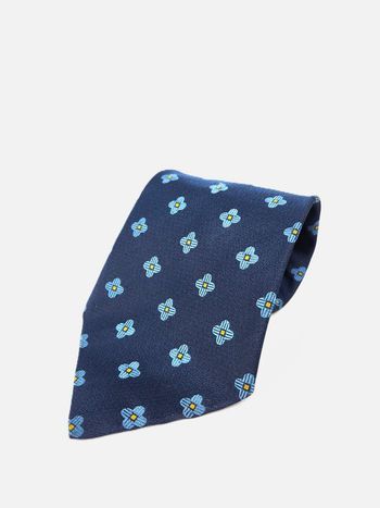 Cravate Palais des Doges Paris, couleur bleu à motif