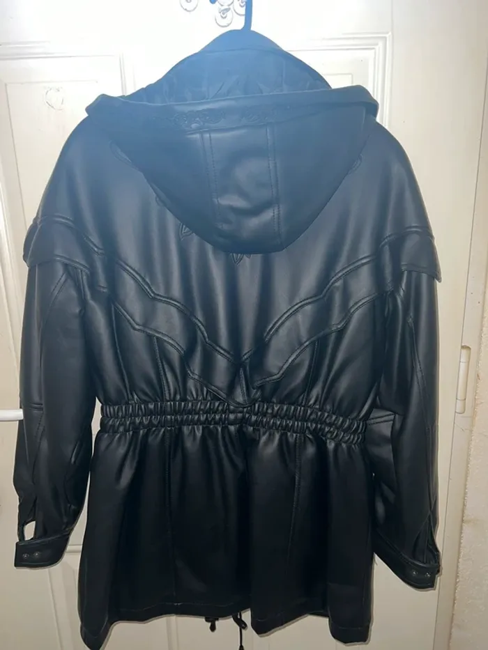 Blouson simili long homme noir taille L - photo numéro 2