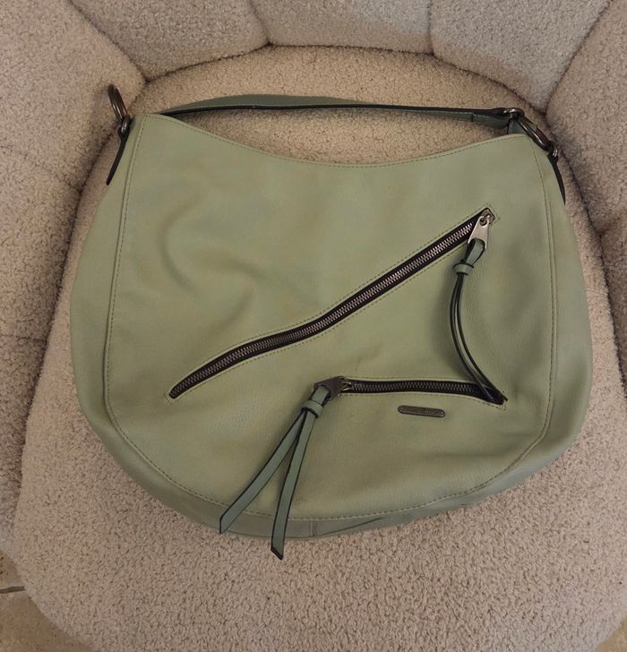 Sac Little Marcel vert sauge – grand format cabas – doublure rayée iconique  – excellent état comme neuf - photo numéro 4