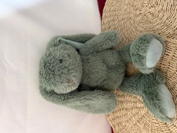 Neuf doudou lapin vert grandes oreilles action