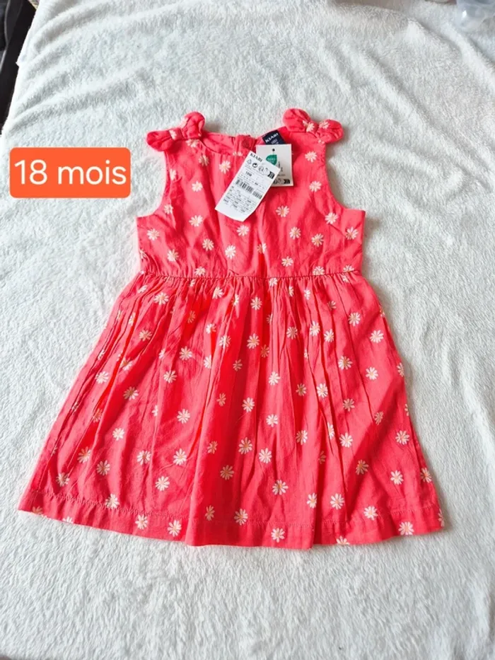 Robe corail fleurs 18 mois Kiabi
